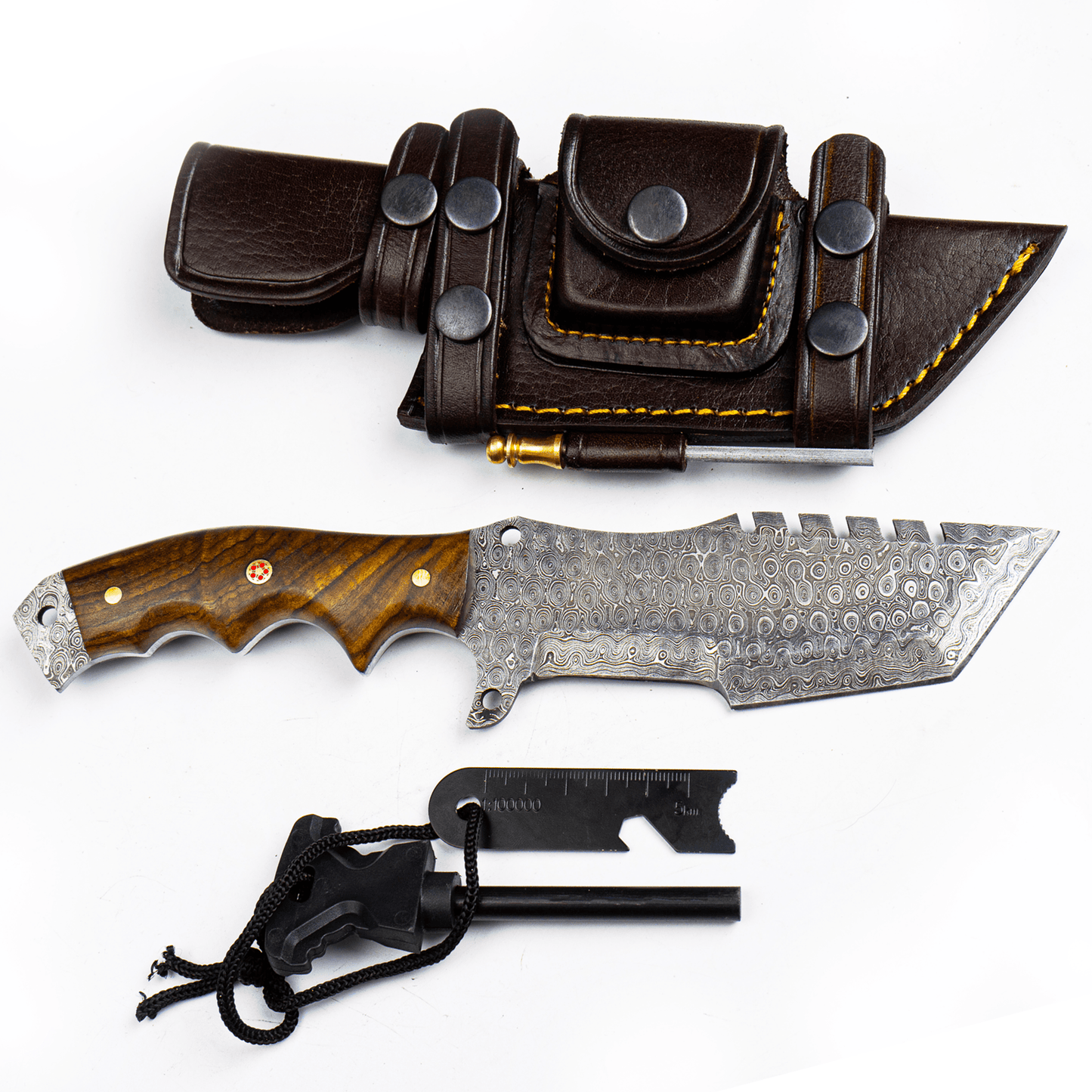 Damascus Steel walnut wood knife - Himalt