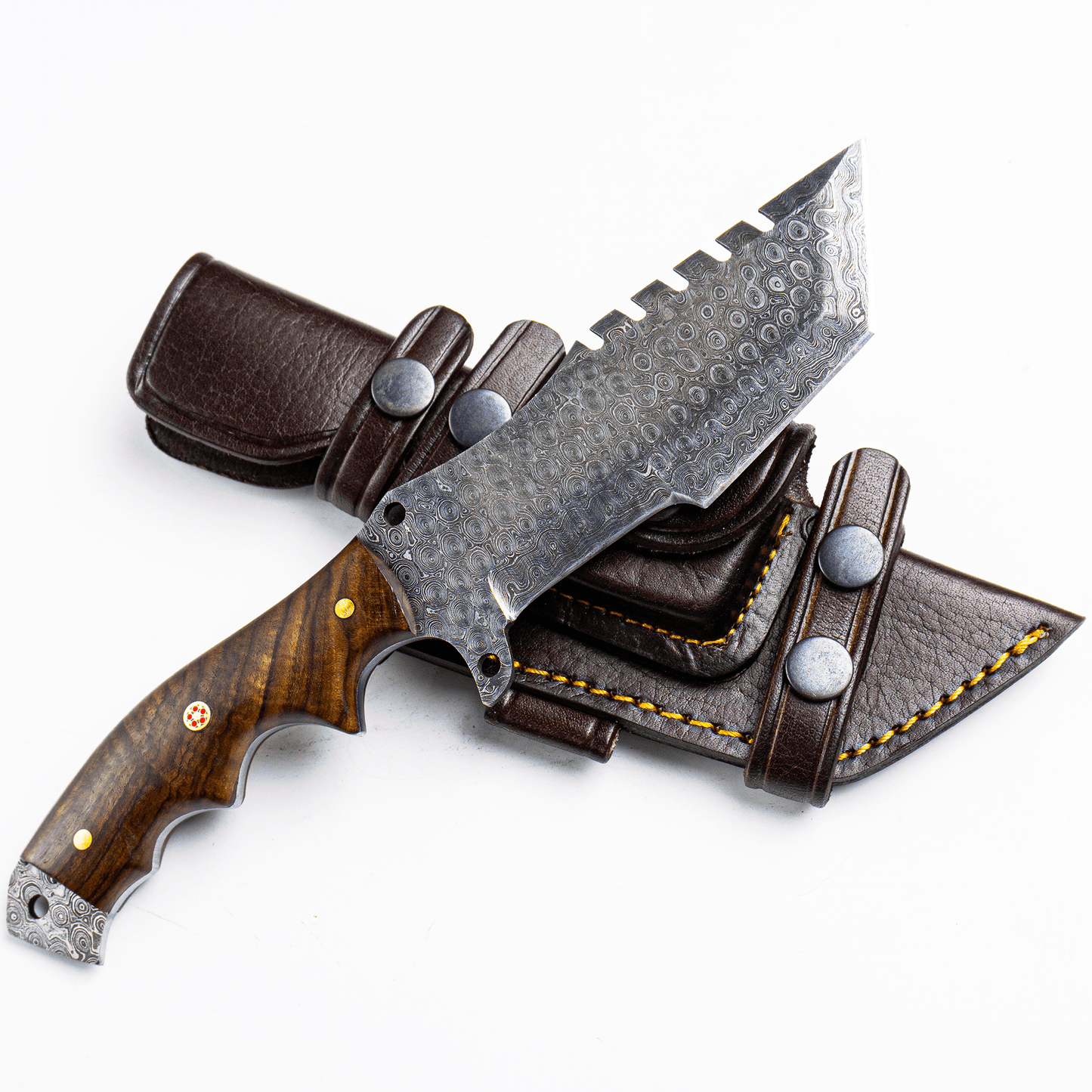 Damascus Steel walnut wood knife - Himalt