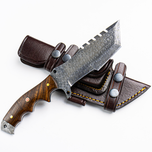 Damascus Steel Rosewood survival knife