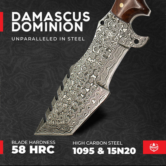 Damascus Steel Pakka Blue knife