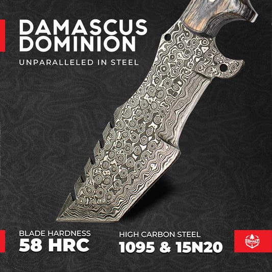 Damascus Steel Pakka wood Grey Knife