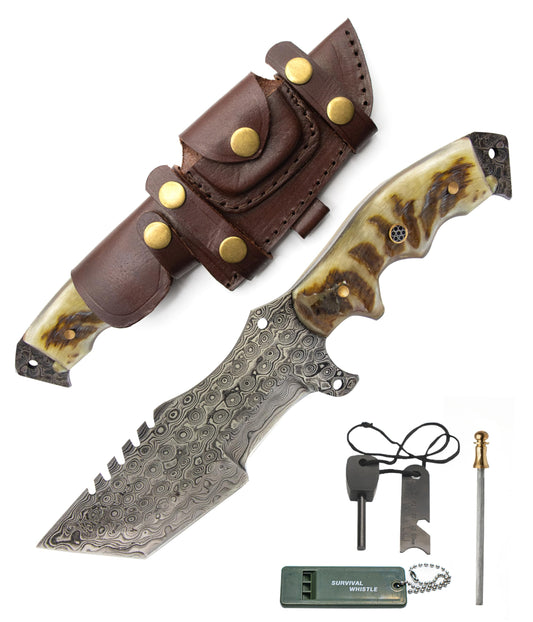 Damascus Steel Ram Horn
