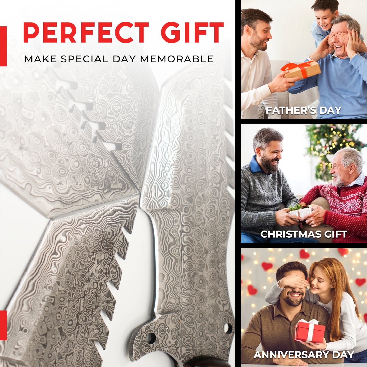 Damascus Steel Rosewood knife