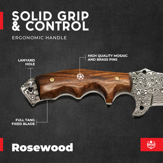Damascus Steel Rosewood knife