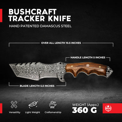 Damascus Steel Rosewood knife