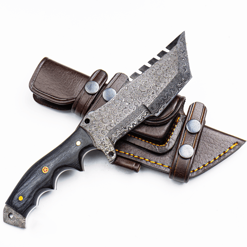 Damascus Steel Pakka wood Grey Knife - Himalt