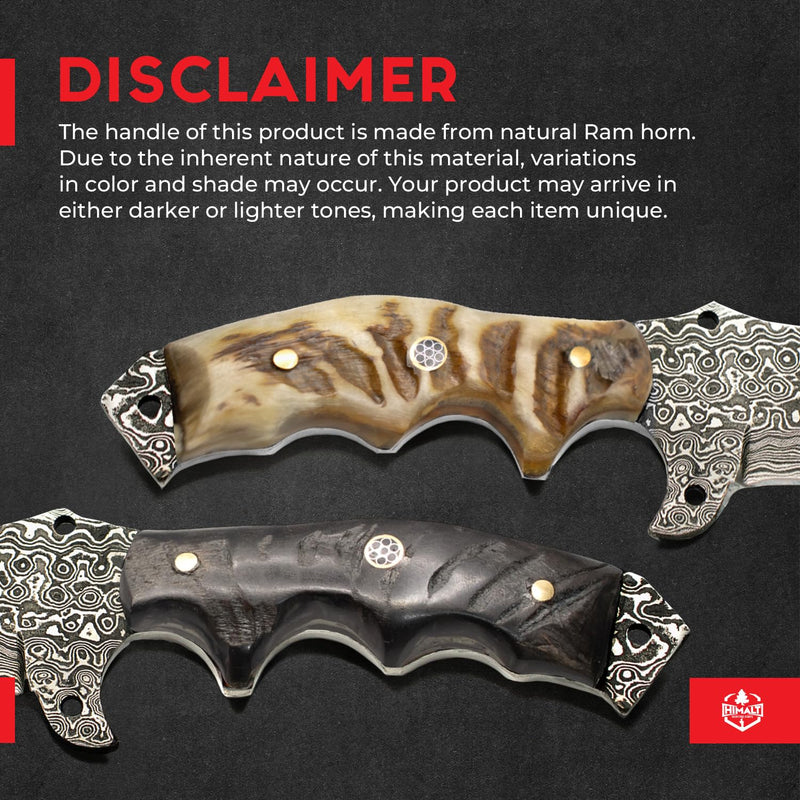 Damascus Steel Ram Horn - Himalt