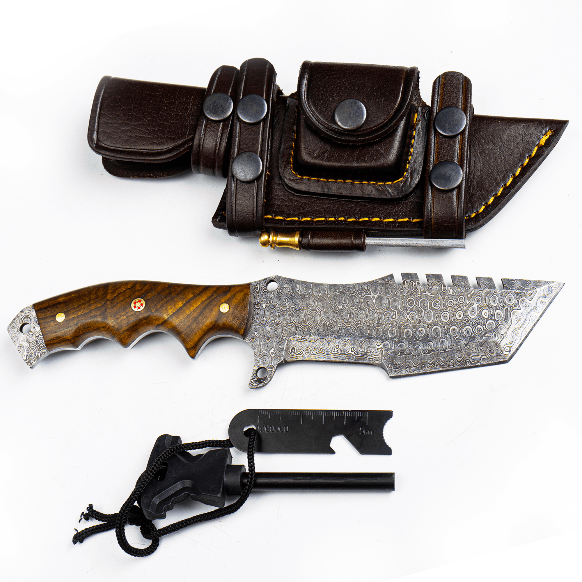 Damascus Steel walnut wood knife - Himalt