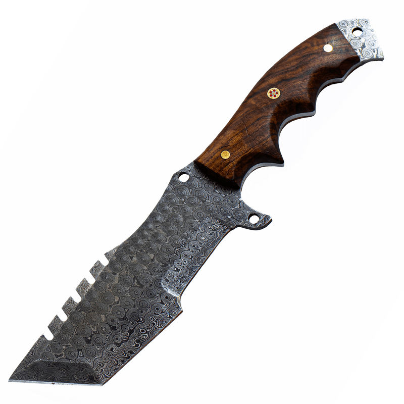 Damascus Steel walnut wood knife - Himalt