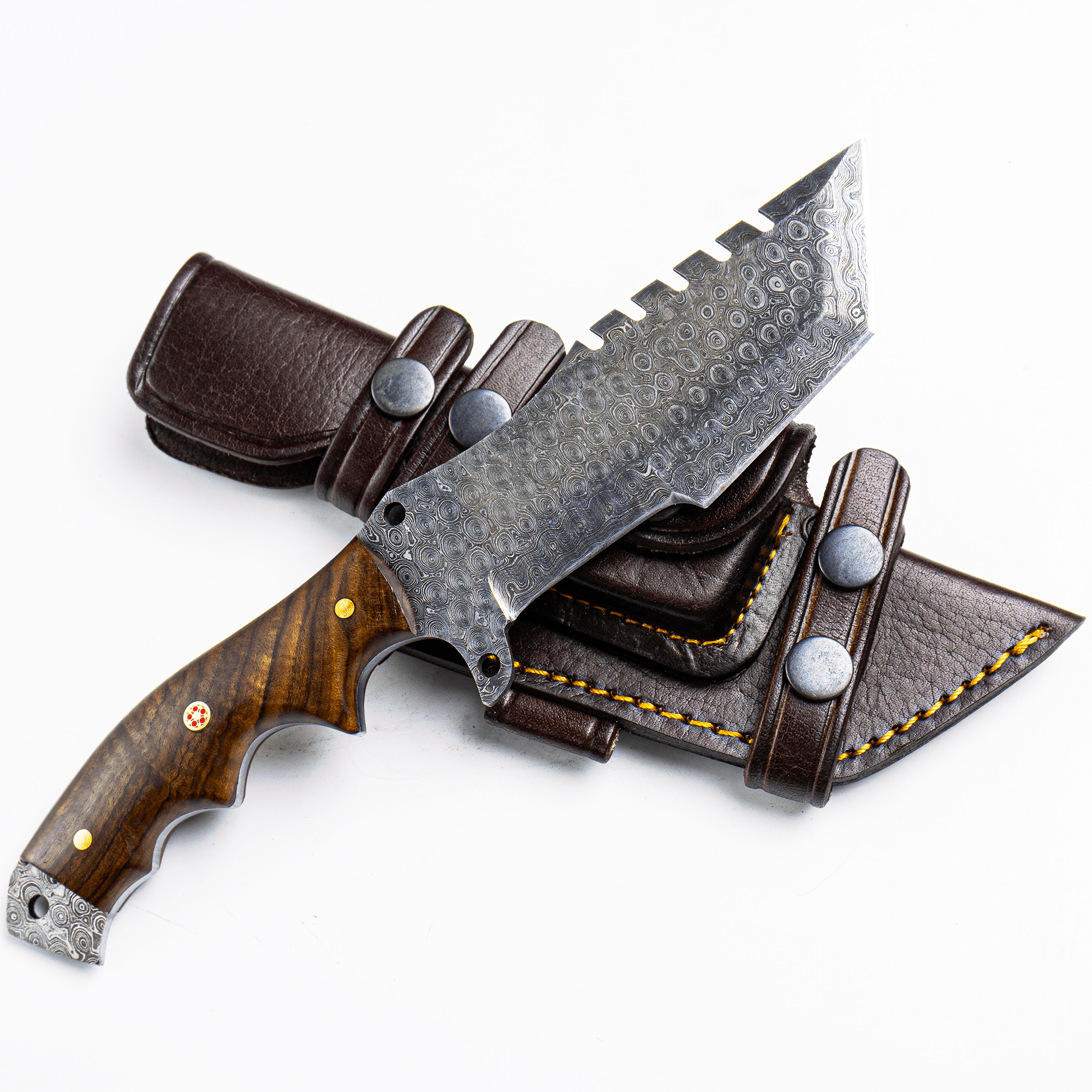 Damascus Steel walnut wood knife - Himalt