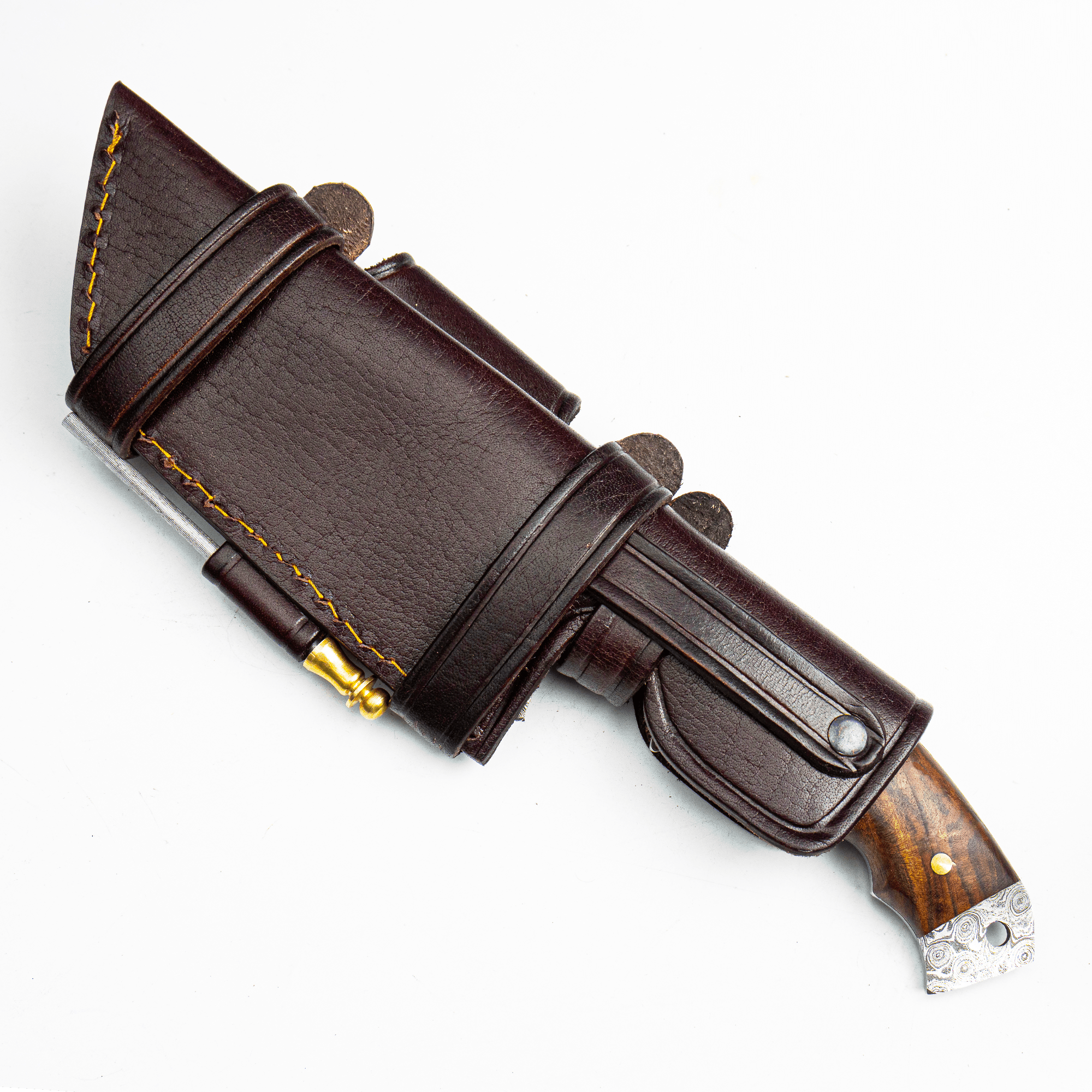 Damascus Steel walnut wood knife - Himalt