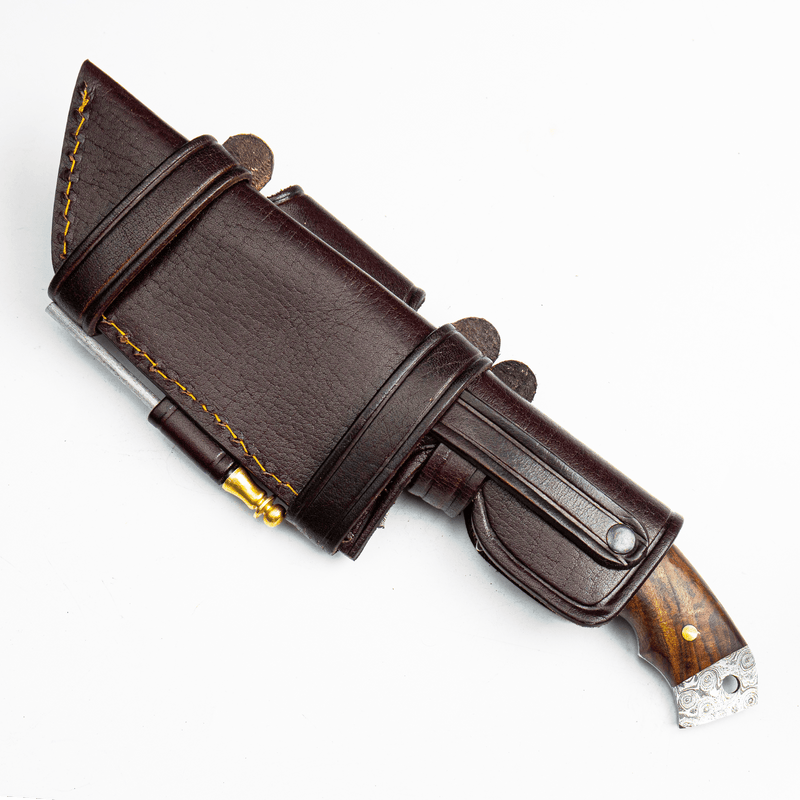 Damascus Steel walnut wood knife - Himalt