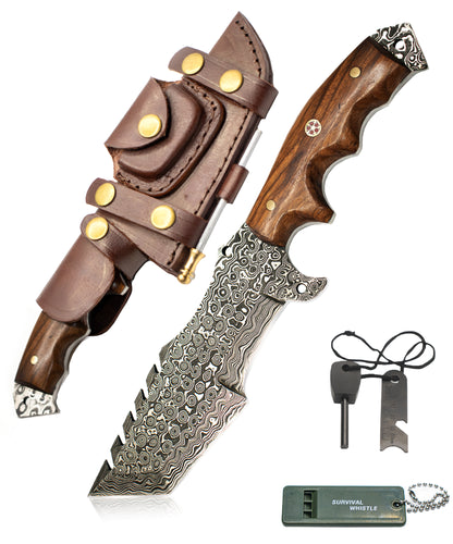Damascus Steel Rosewood knife