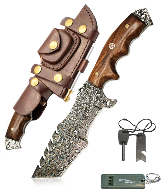 Damascus Steel Rosewood knife